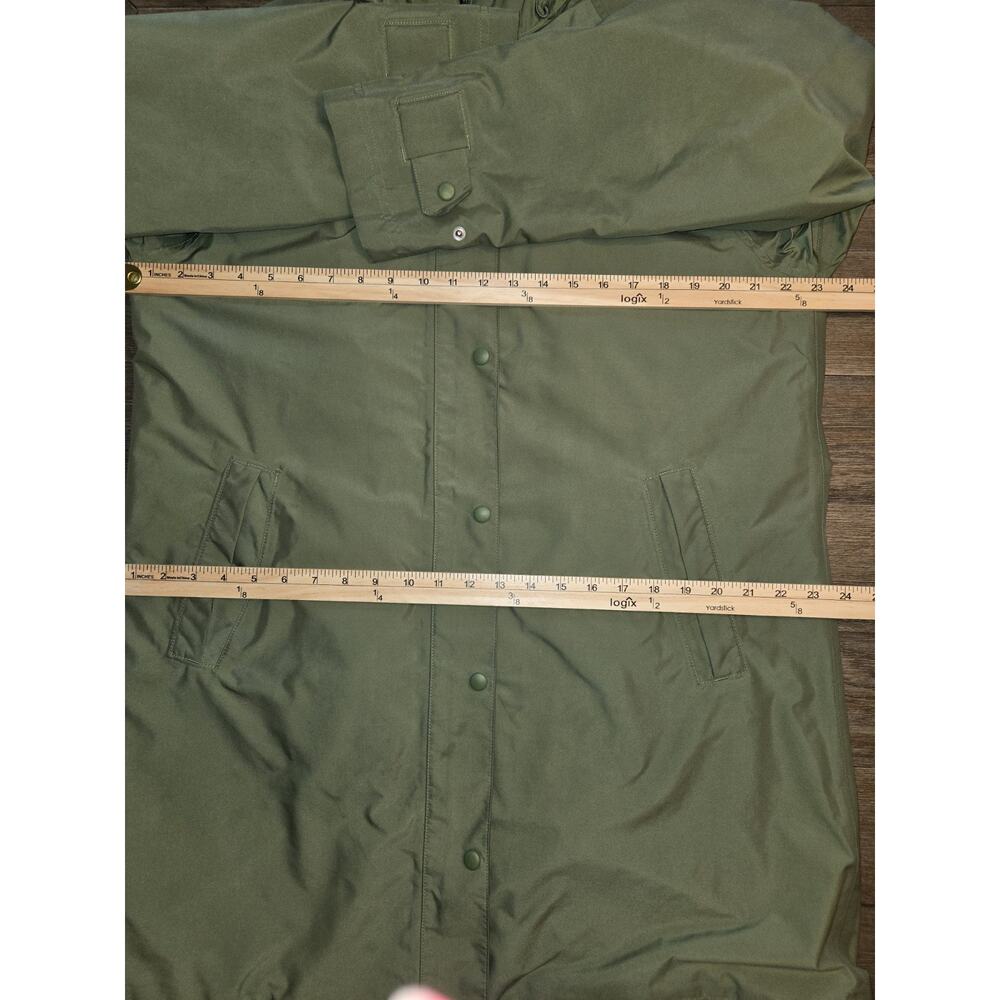 Vintage L.L. Bean Heritage Sage Green Rain Coat Removaeable Wool Lining Large - Picture 4 of 9